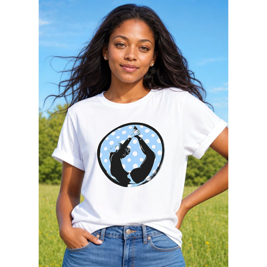 Bow Pose Enso-LtBlue with Polka Dots (avail. in 4 colors)