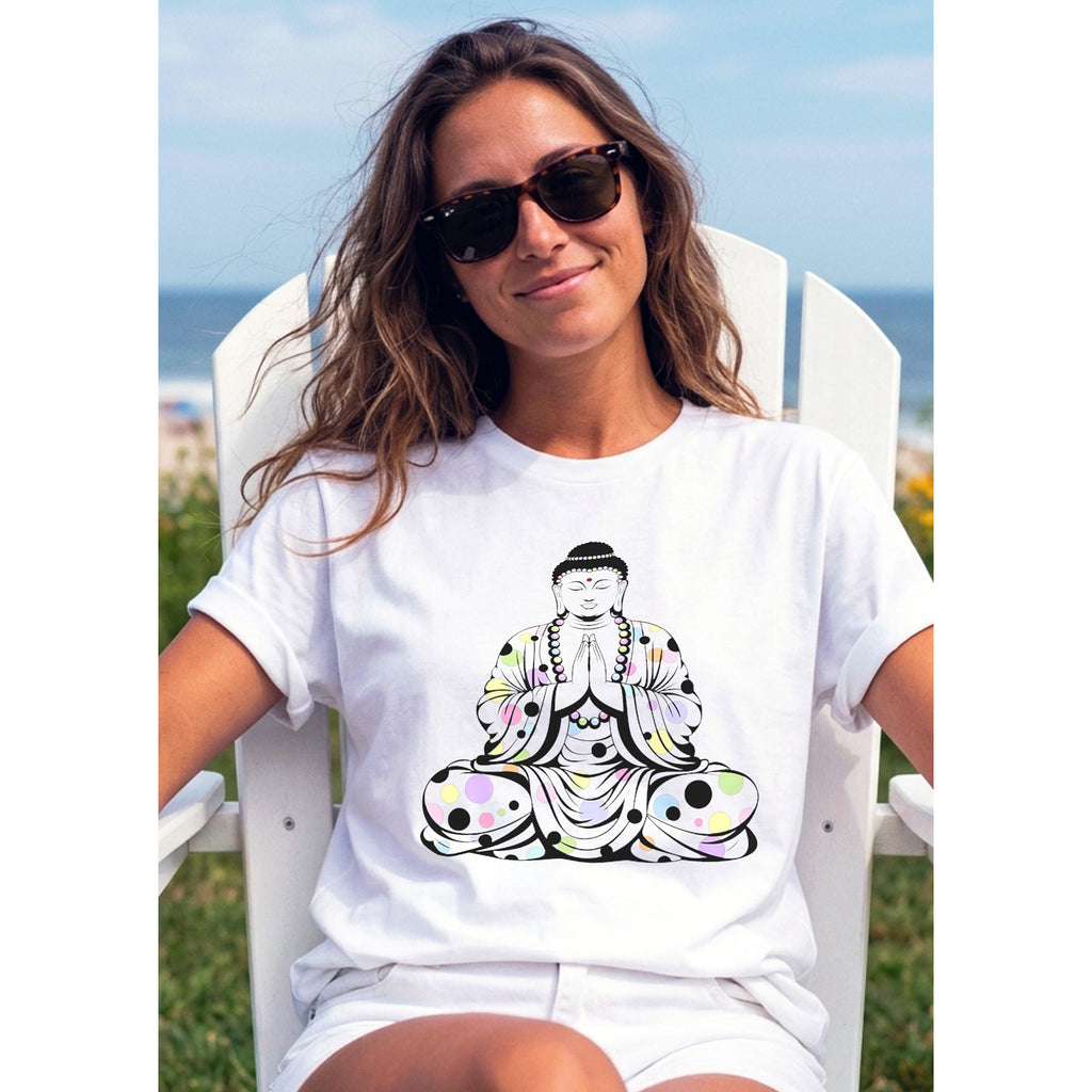 Buddha with Multicolor Polka Dots2 (avail. in 8 colors)