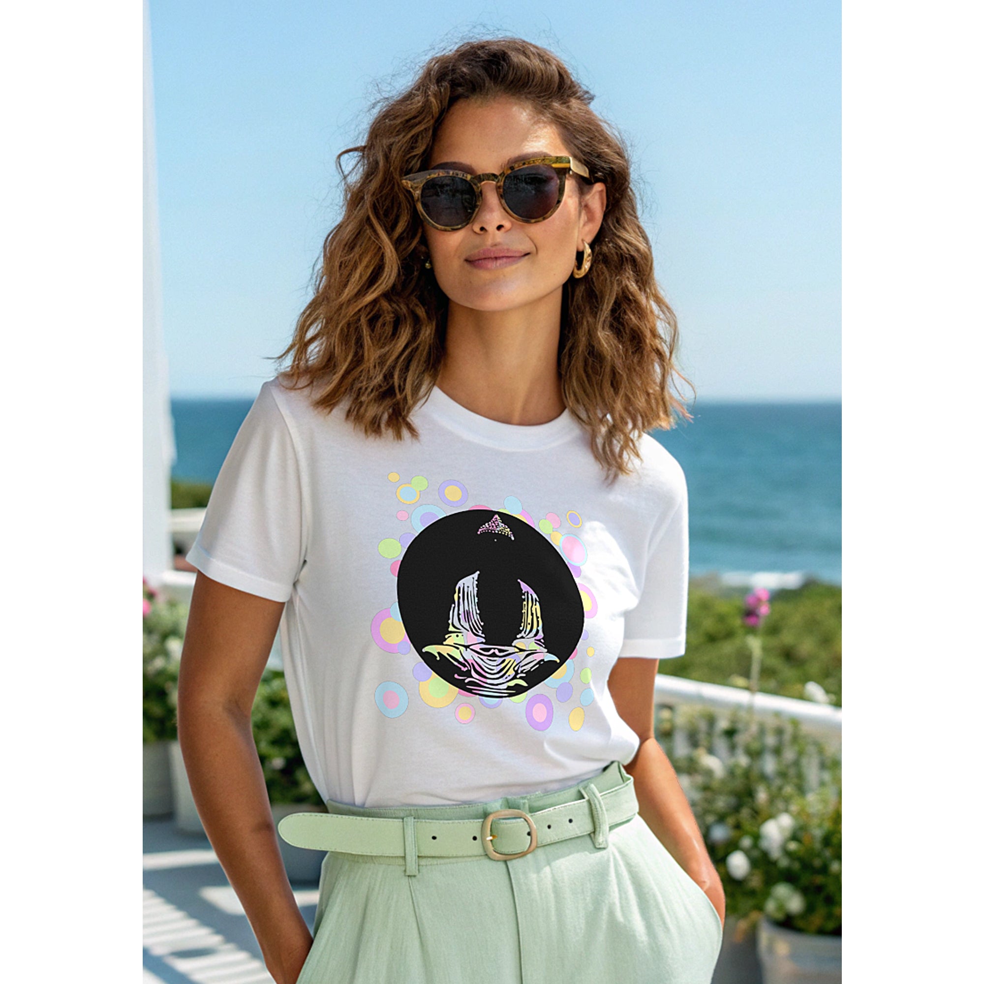 Buddha-with Multi-color Circles (avail. in 3 colors)
