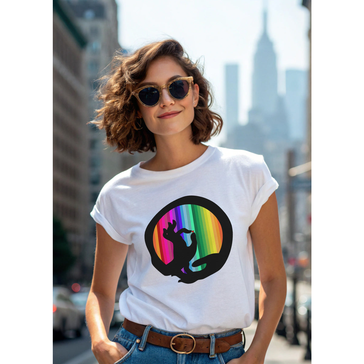 Buddha Mudra-on Rainbow w-Red Heart (avail. in 10 colors)