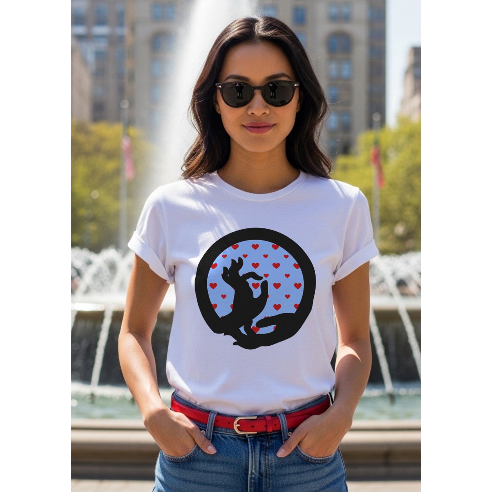 Buddha Mudra-Blue with Red Hearts (avail. in 4 colors)
