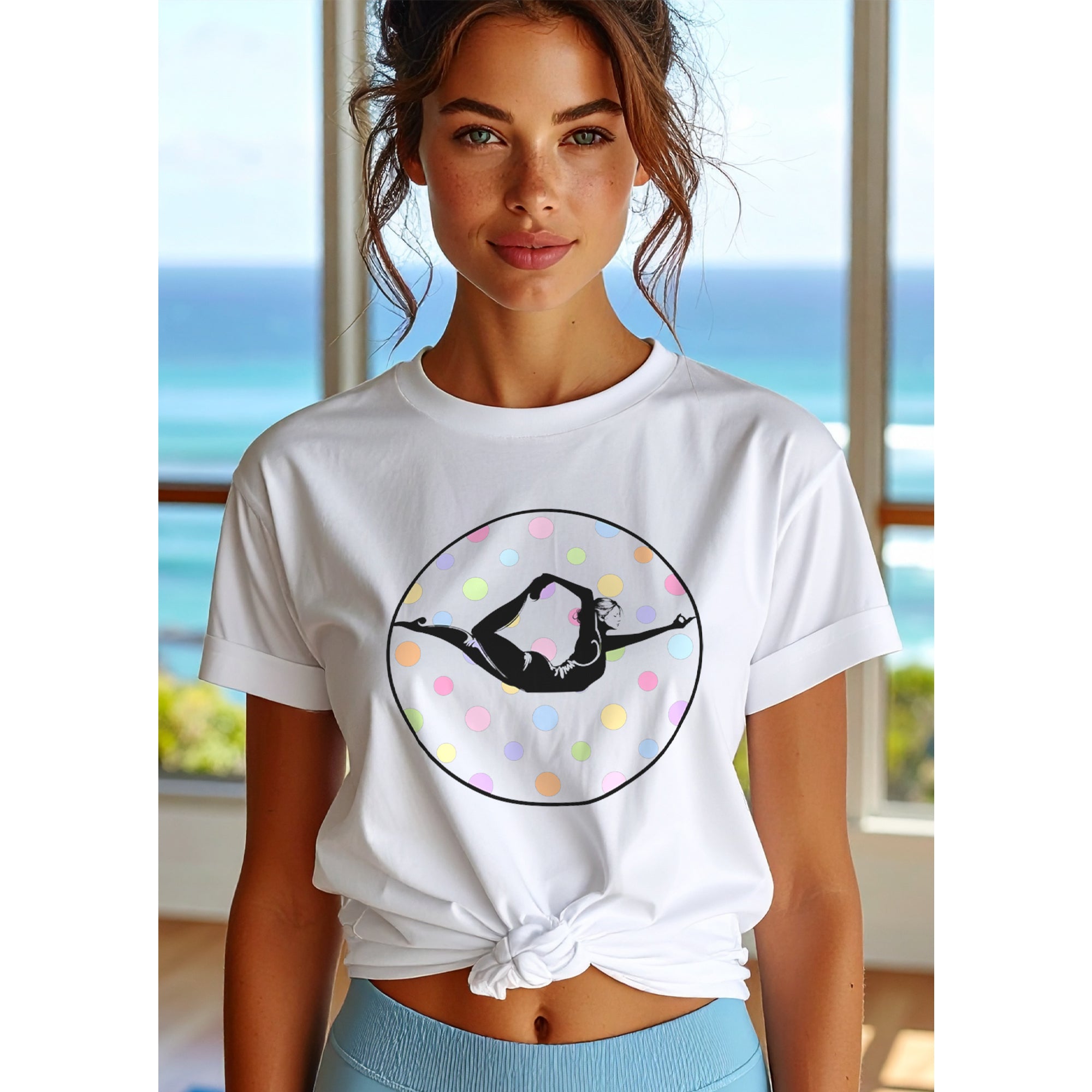 Half Bow Pose-with Multi-color Polka Dots (avail. in 7 colors)