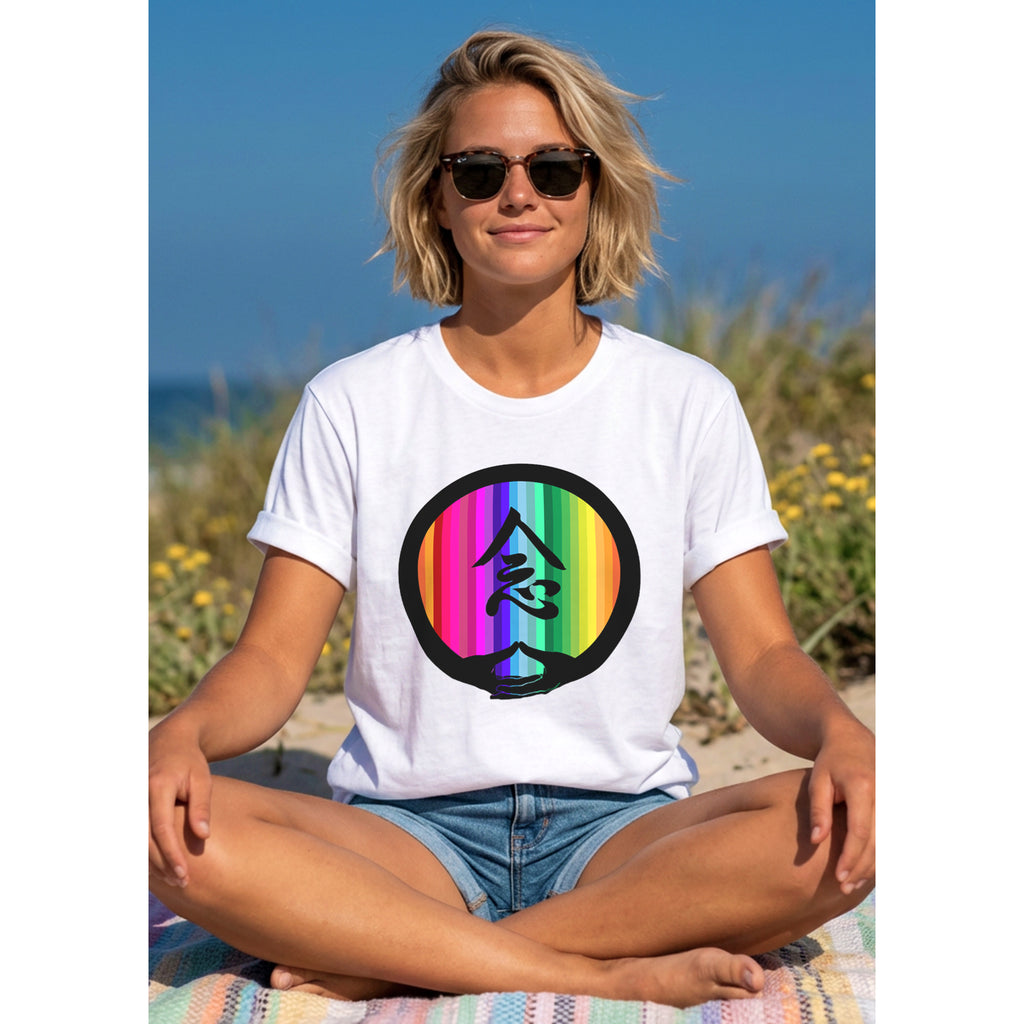 Mindfulness with Dhyana Mudra on Rainbow (avail. in 9 colors)