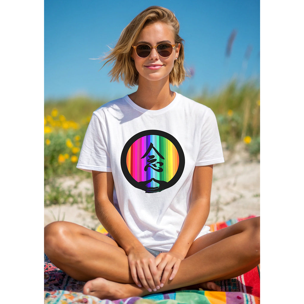 Mindfulness with Dhyana Mudra on Rainbow (avail. in 9 colors)
