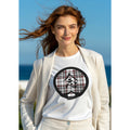 Mindfulness with Dhyana Mudra - on White-Red-Black Plaid (avail. in 6 colors)
