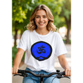 Om with Dhyana Mudra on Blue (avail. in 6 colors)