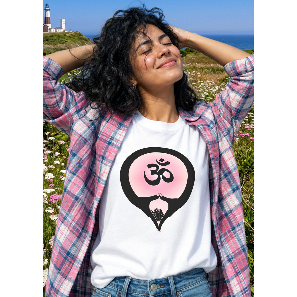 Yoni Mudra-Om on Pink (avail. in 3 colors)