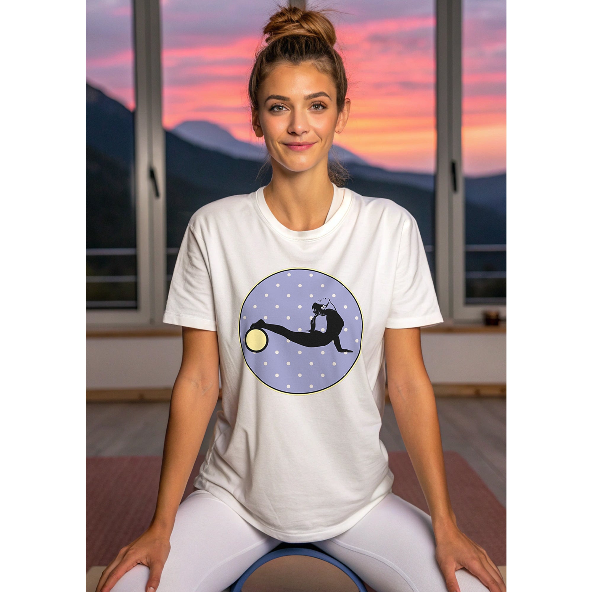 Yoga Wheel- on Lavender with Dots (avail. in 4 colors)