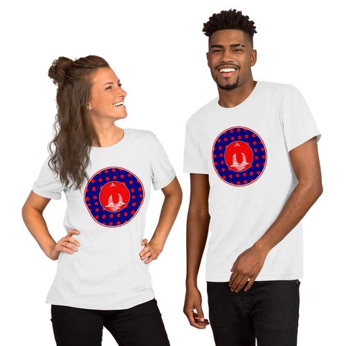 buddha meditation white cotton t-shirt polka dots