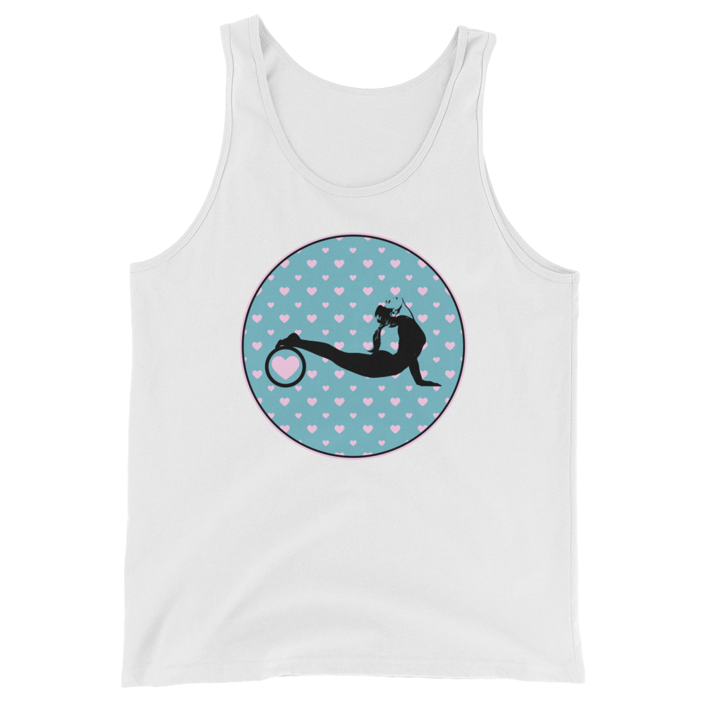 Yoga Wheel-Teal with Pink Hearts