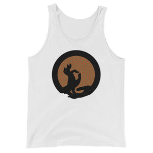 buddha mudra meditation white cotton tank top