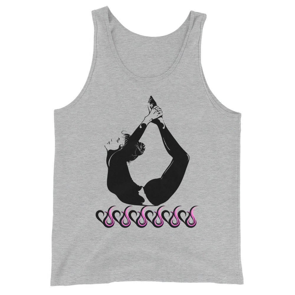 Hot Yoga-Bow Pose w-Flames (avail. in 3 colors)