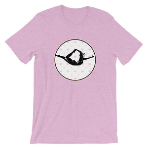 Half Bow Pose-White with Pink Hearts (avail. in 5 colors)