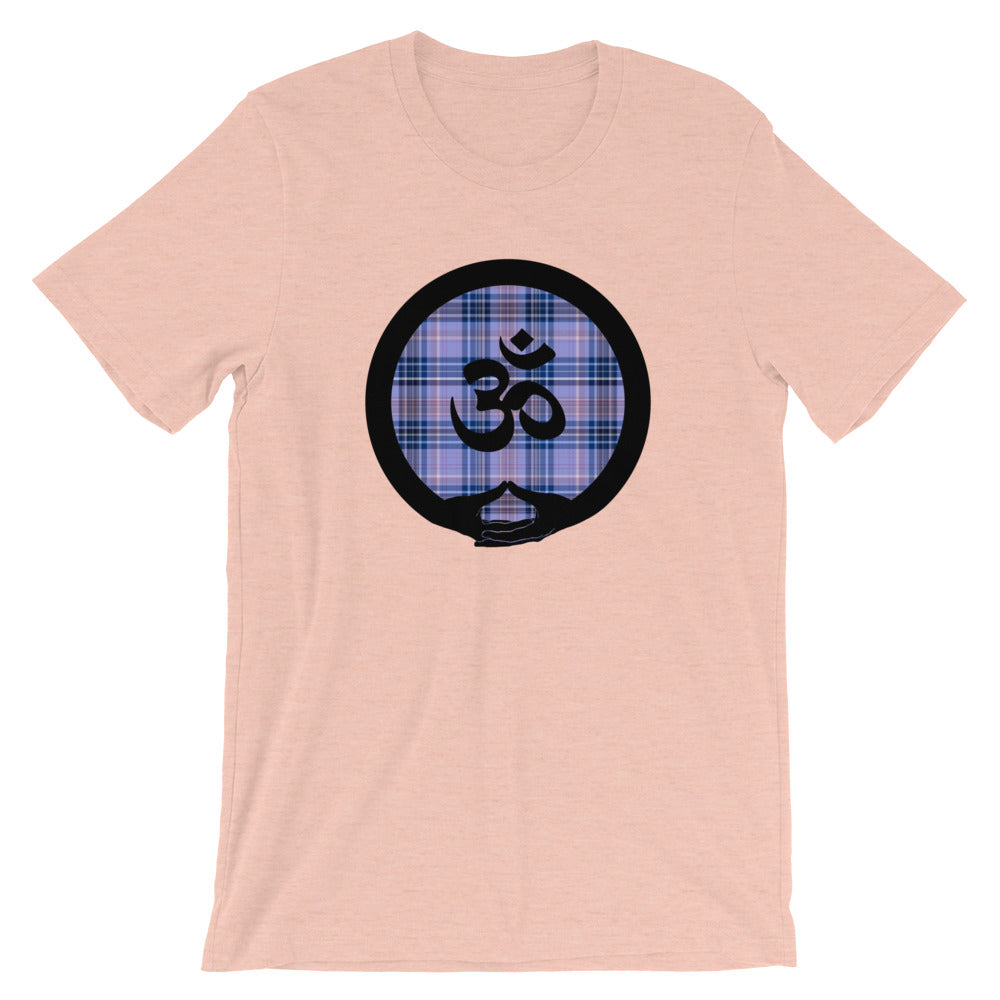 Mudra-OM on Blue-Lavender Plaid (avail. in 7 colors)