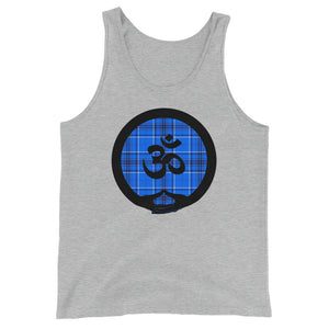 Mudra-OM on Blue Plaid4 (avail. in 3 colors)