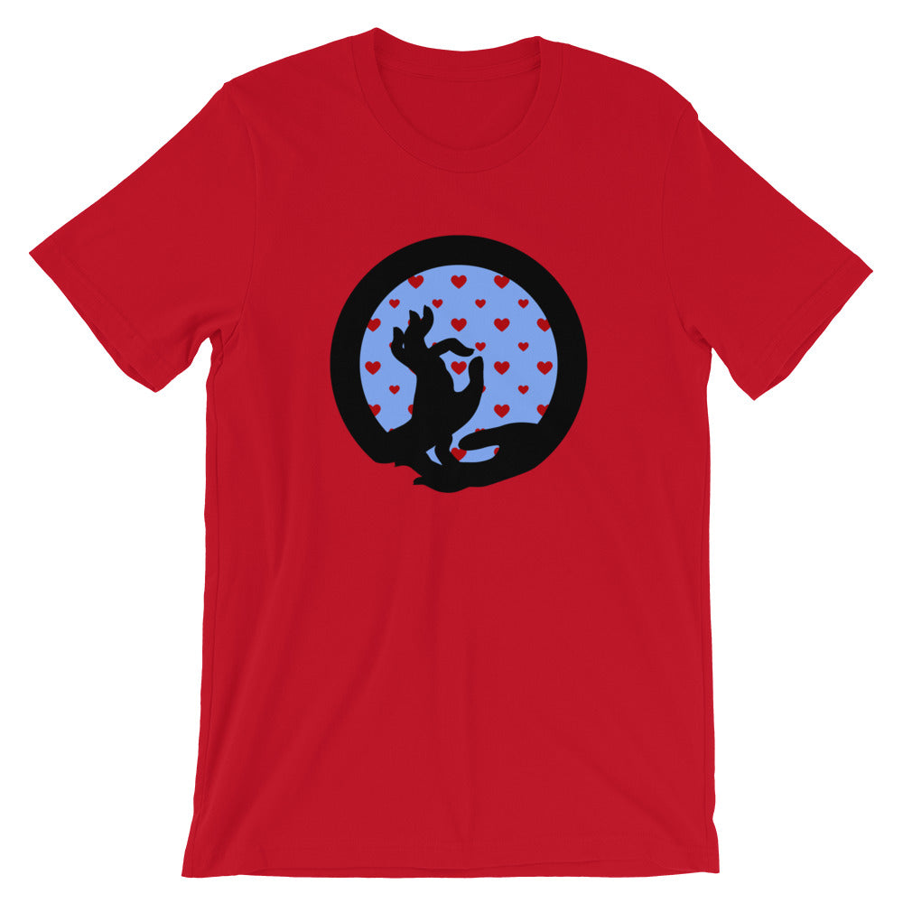 buddha mudra meditation red cotton t-shirt