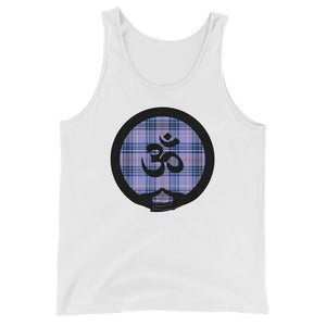 Mudra-OM on Blue-Lavender Plaid (avail. in 2 colors)