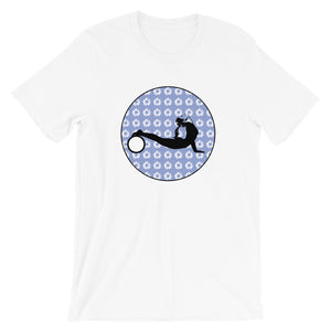 Yoga Wheel-Lavender with Daisies on White Tee