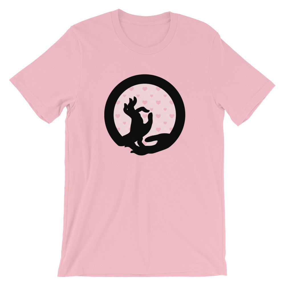 buddha mudra meditation pink cotton t-shirt