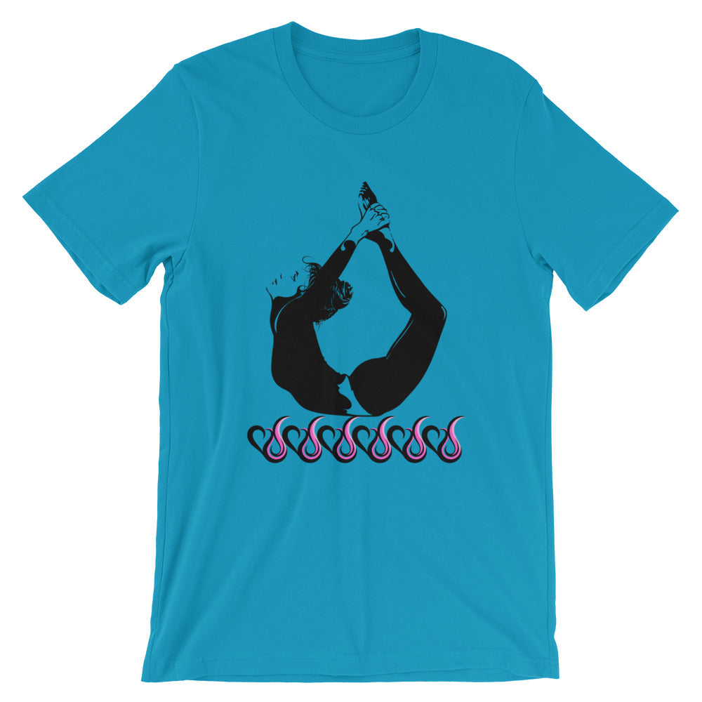Hot Yoga-Bow Pose w-Flames (avail. in 9 colors)
