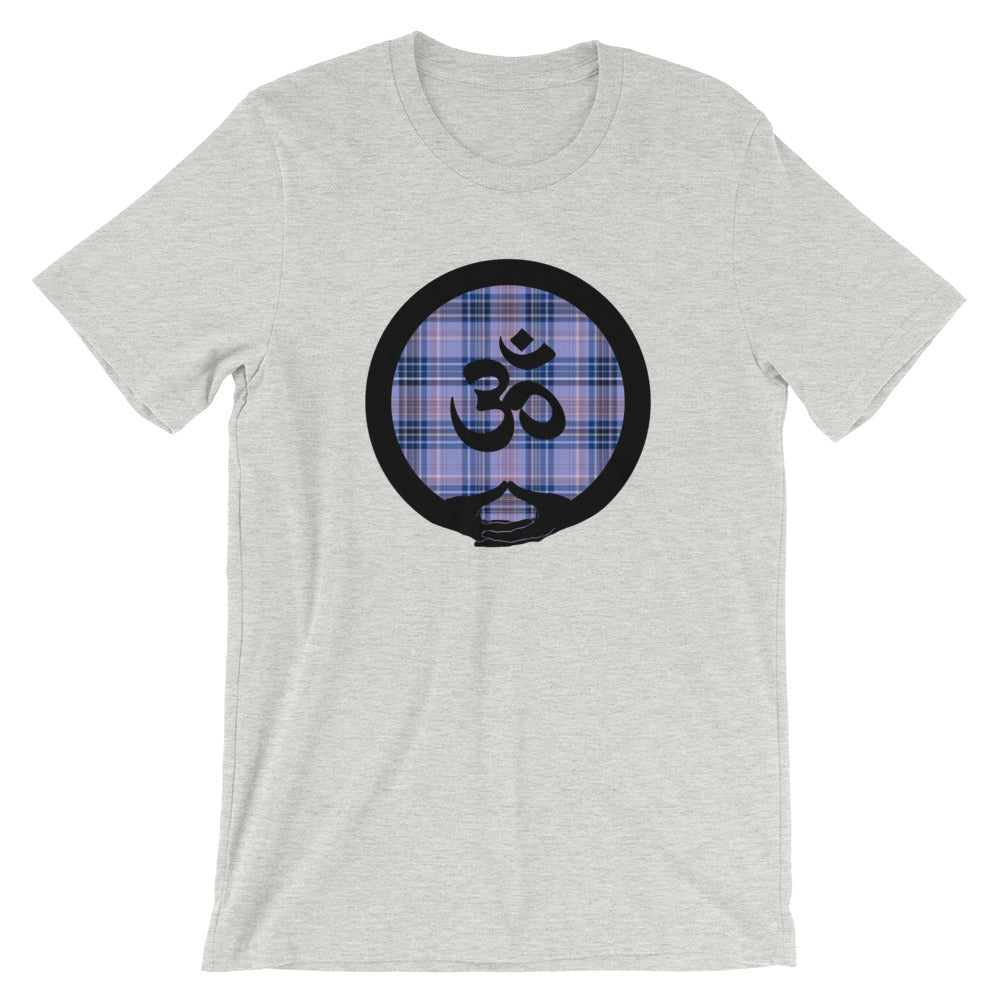 Mudra-OM on Blue-Lavender Plaid (avail. in 7 colors)