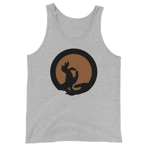 buddha mudra meditation grey cotton tank top