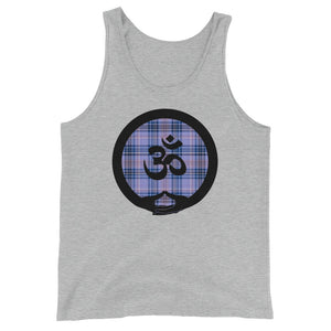 Mudra-OM on Blue-Lavender Plaid (avail. in 2 colors)