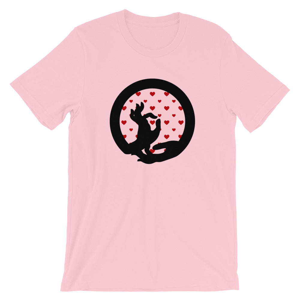 buddha mudra meditation pink cotton t-shirt