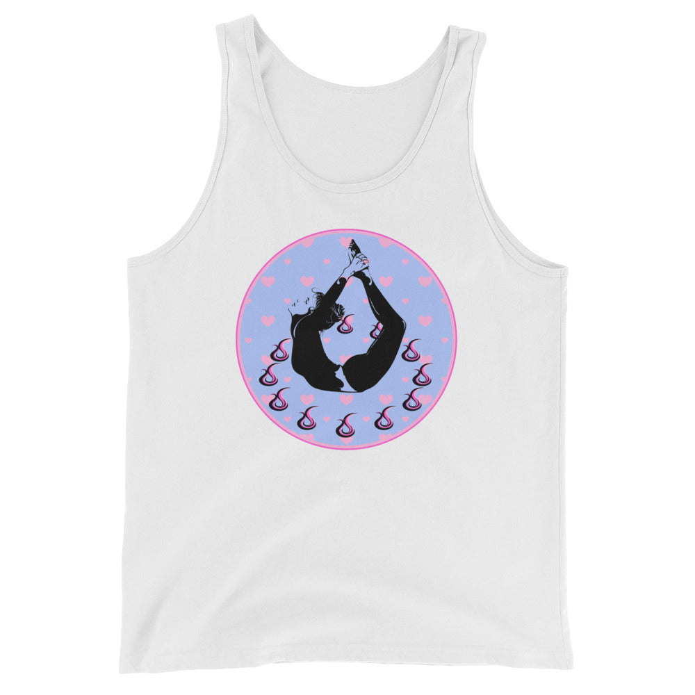 Hot Yoga-Bow Pose-Blue w-Pink Hearts-FL