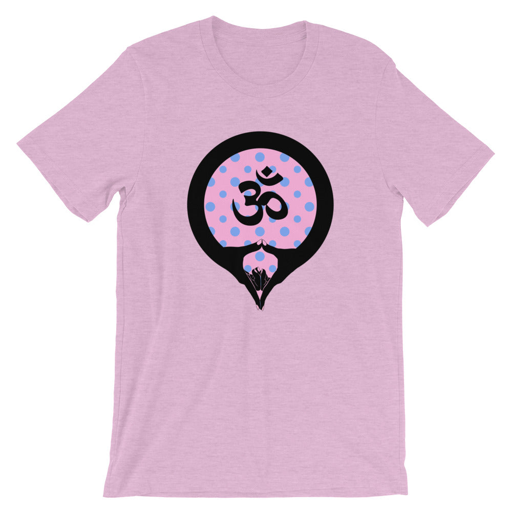 Yoni Mudra-Om Blue Polka Dots on Pink (avail. in 3 colors)