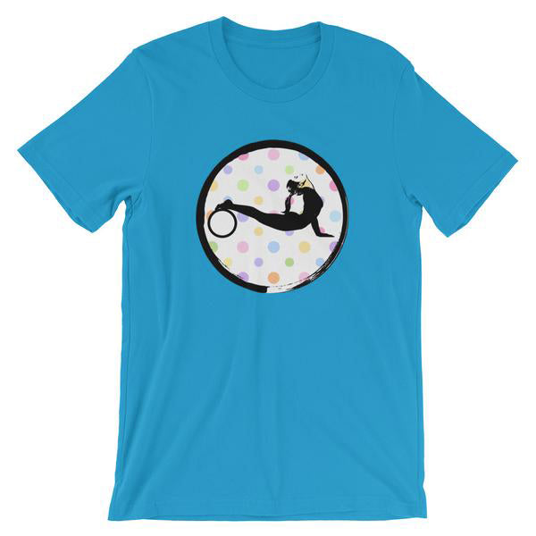 Yoga Wheel Enso-White w-Multi-color Polka Dots (avail. in 10 colors)