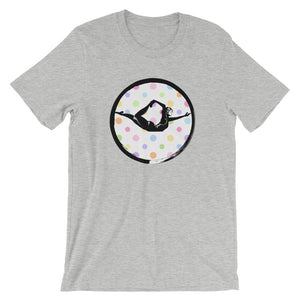 Half Bow Pose Enso-White with Multi-color Polka Dots (avail. in 9 colors)