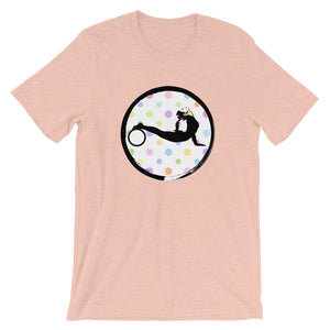 Yoga Wheel Enso-White w-Multi-color Polka Dots (avail. in 10 colors)