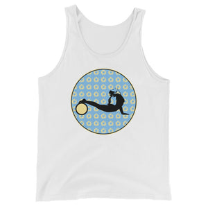 Yoga Wheel-Blue with Yellow Daisies