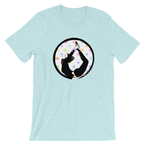 yoga blue cotton t-shirt polka dots
