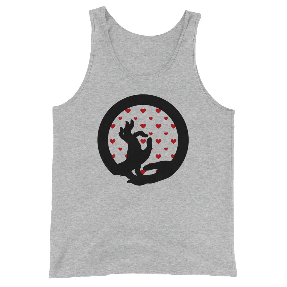 buddha mudra meditation grey cotton tank top