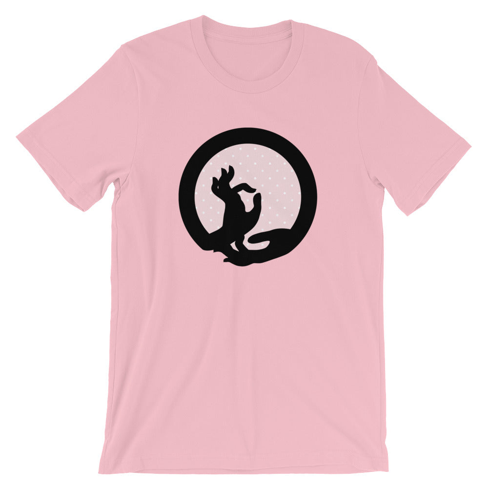 buddha mudra meditation pink cotton t-shirt