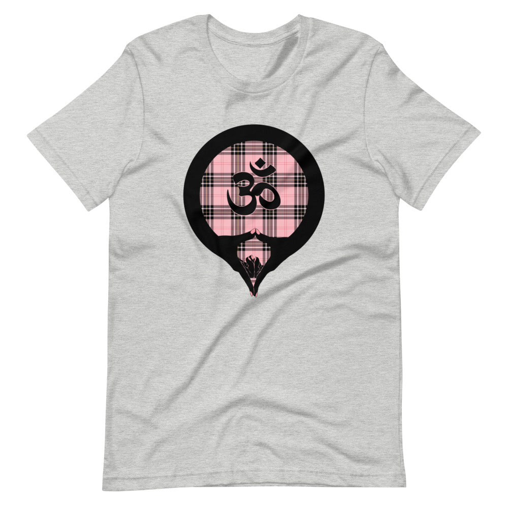 Yoni Mudra-Om on Pink Plaid2 (avail. in 3 colors)