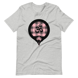 Yoni Mudra-Om on Pink Plaid2 (avail. in 3 colors)