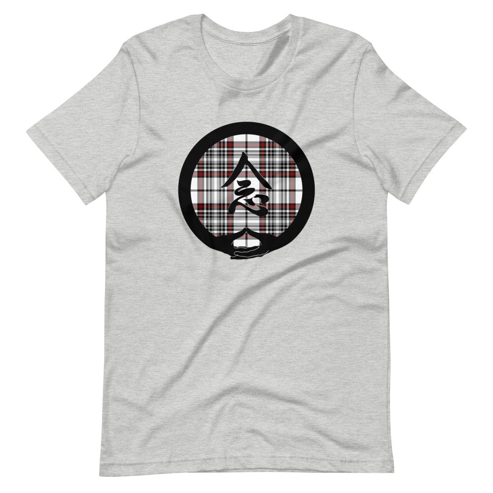 Mudra-Mindfulness on White-Red-Black Plaid (avail. in 6 colors)