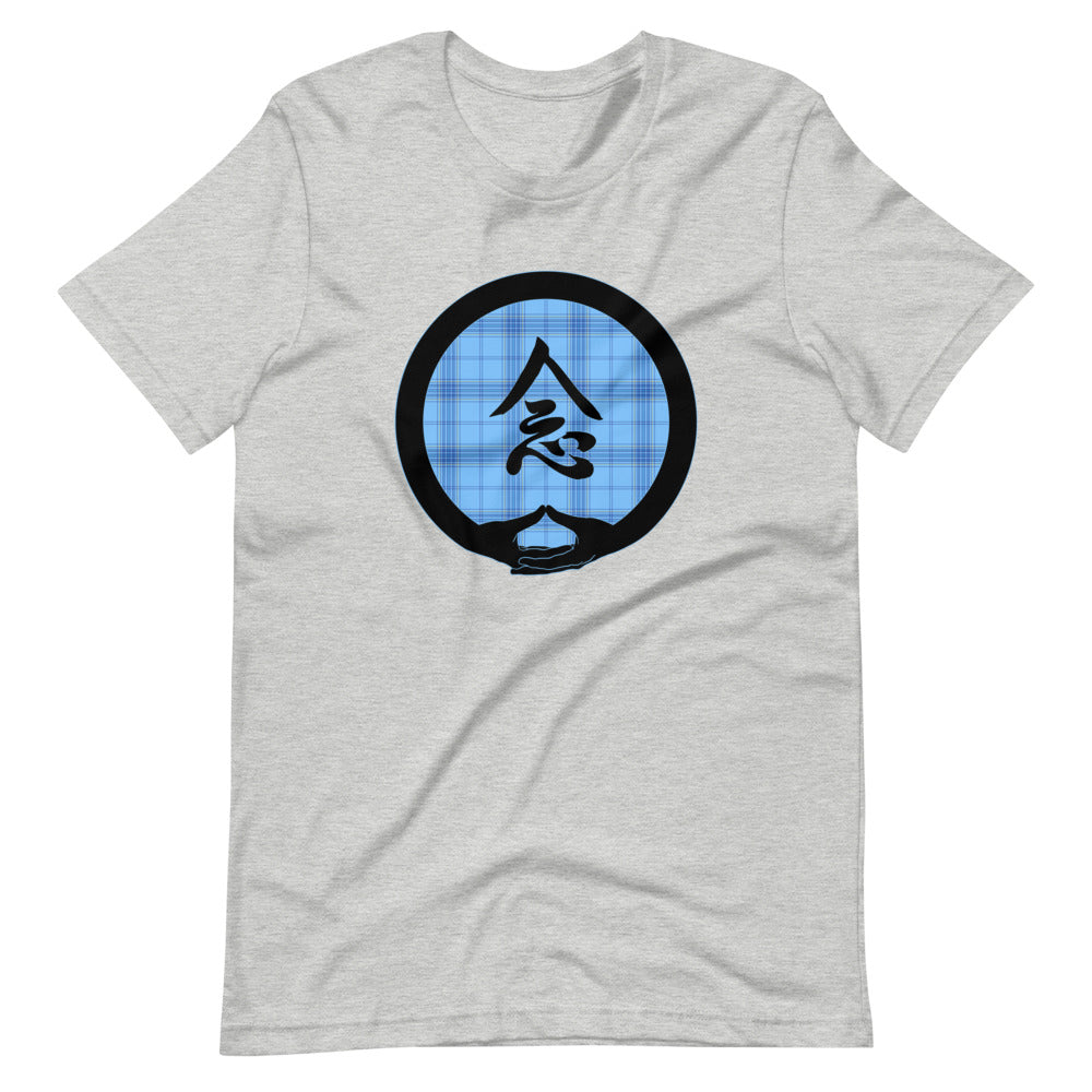 Mudra-Mindfulness on Light Blue Plaid2 (avail. in 5 colors)