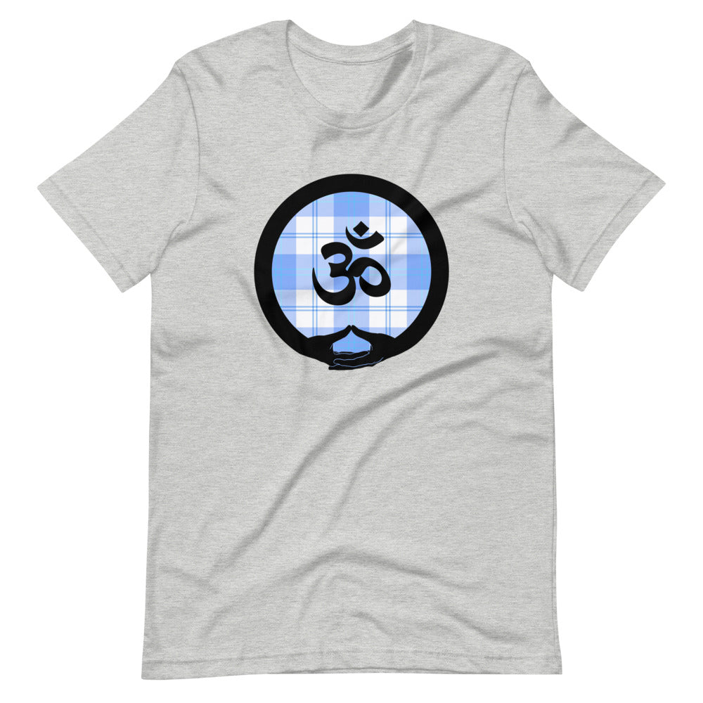 Mudra-Om on Light Blue Plaid (avail. in 3 colors)