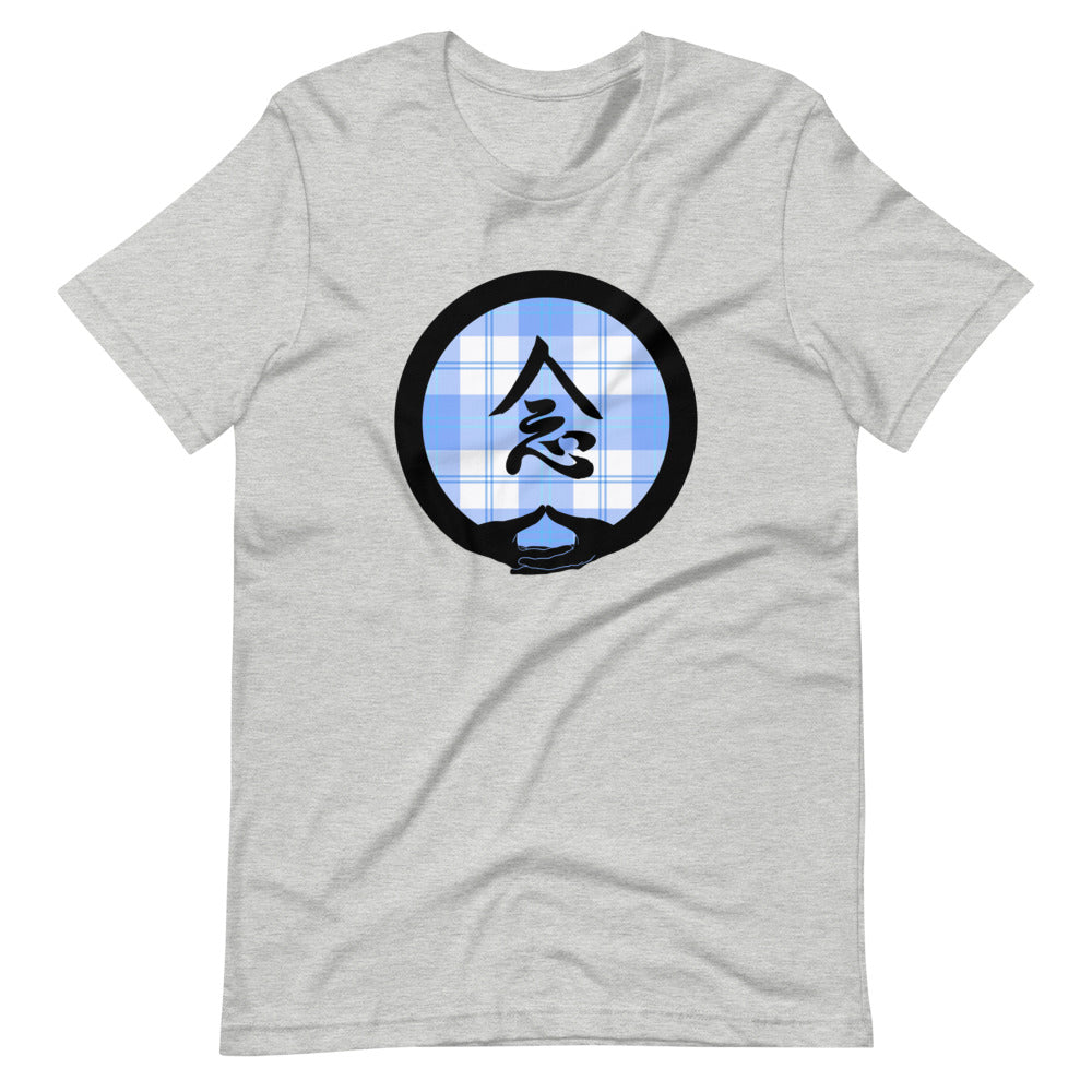 Mudra-Mindfulness on Light Blue Plaid (avail. in 4 colors)