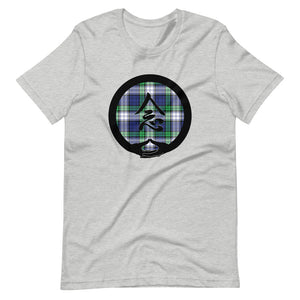 Mudra-Mindfulness on BlueGreen Plaid (avail. in 7 colors)