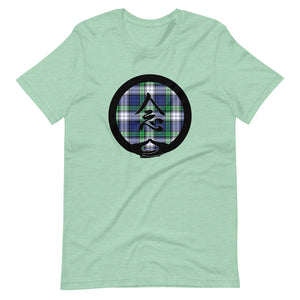 Mudra-Mindfulness on BlueGreen Plaid (avail. in 7 colors)