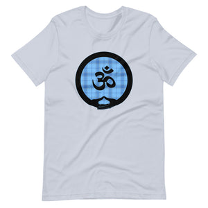 Mudra-Om on Light Blue Plaid2 (avail. in 5 colors)