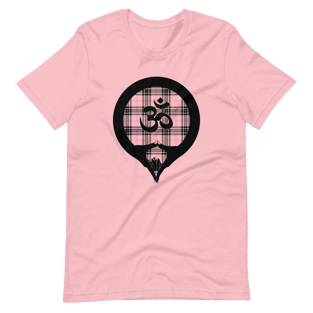 Yoni Mudra-Om on Pink Plaid2 (avail. in 3 colors)