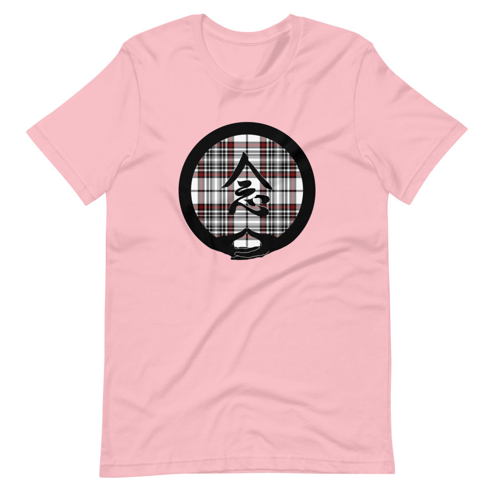 Mudra-Mindfulness on White-Red-Black Plaid (avail. in 6 colors)