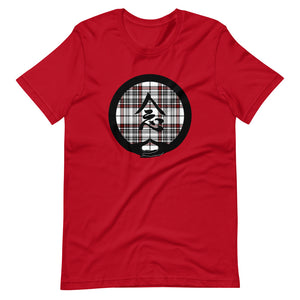 Mudra-Mindfulness on White-Red-Black Plaid (avail. in 6 colors)