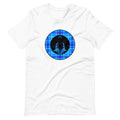 Buddha-Blue & Cyan Plaid on White Tee